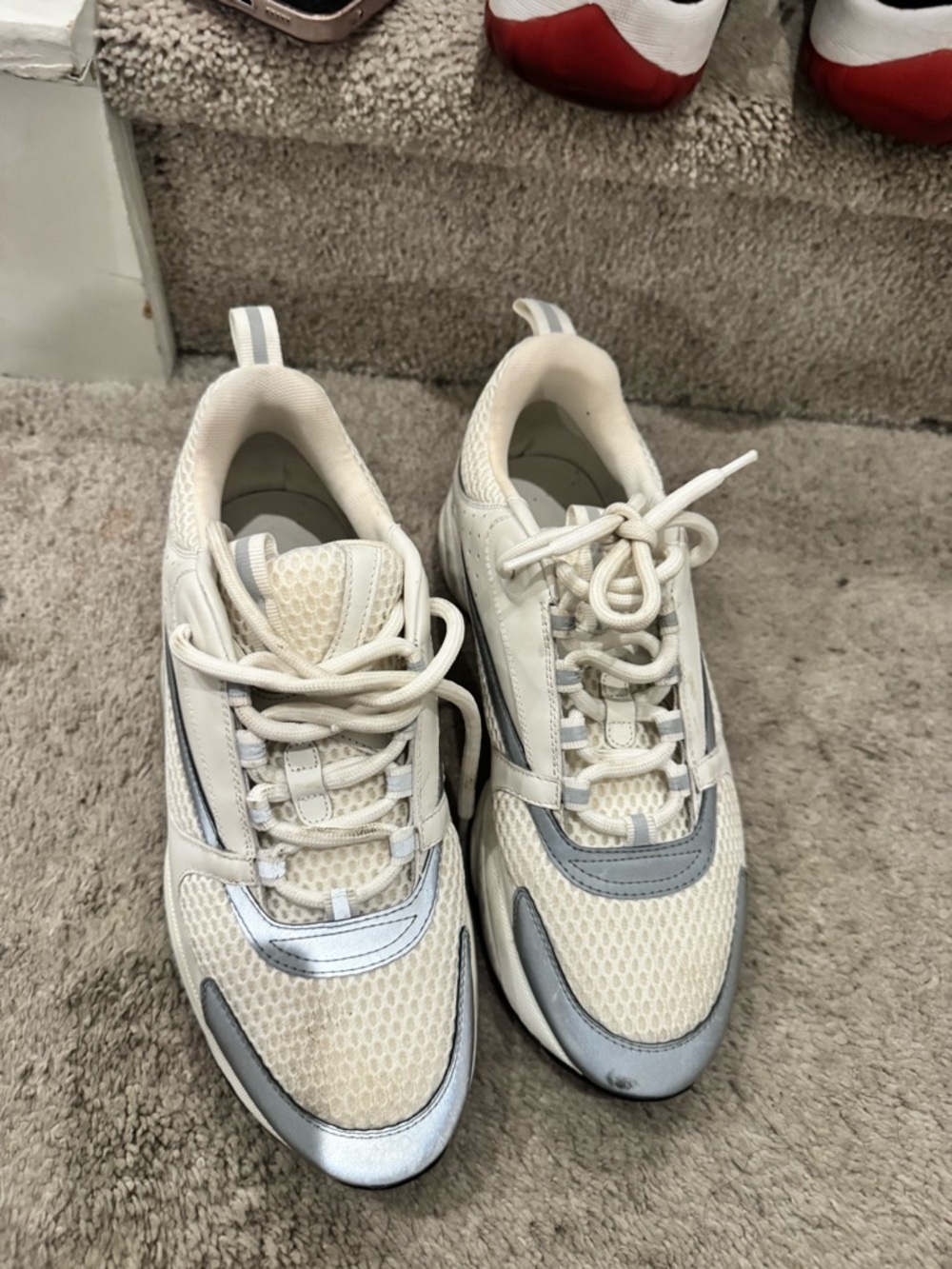 Dior Men’s Cream & Silver Sneakers